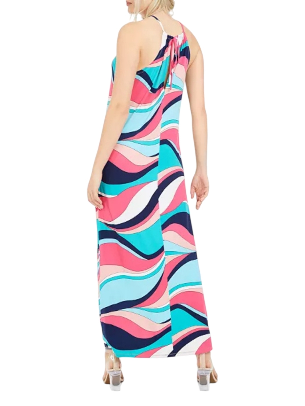 Trina Turk Milian Wave-Print Maxi Dress - Picture 2 of 10
